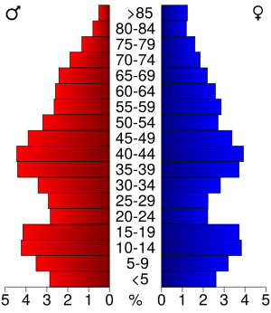 USA Pine County, Minnesota age pyramid