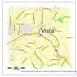 Vista city street map, California