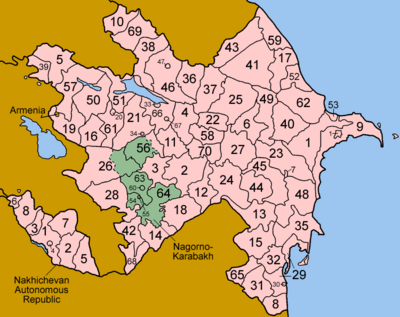 Azerbaijan districts numbered