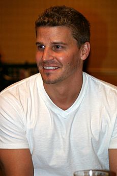 David Boreanaz May 2004 white tshirt