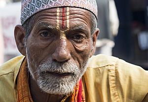 Gaze of a priest