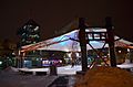 Ice skating under the canopy at The Forks, in Winnipeg Manitoba