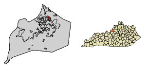 Location of Broeck Pointe in Jefferson County, Kentucky