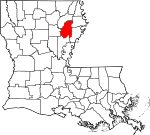 State map highlighting Franklin Parish