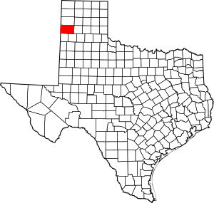 Map of Texas highlighting Deaf Smith County