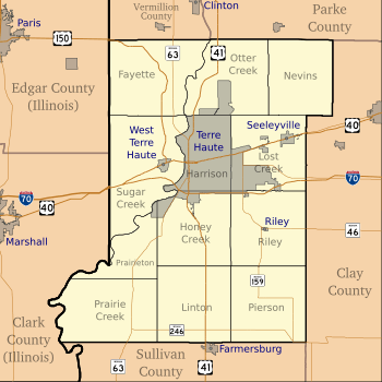 Map of Vigo County, Indiana