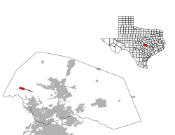 Location of Liberty Hill in Williamson County, Texas