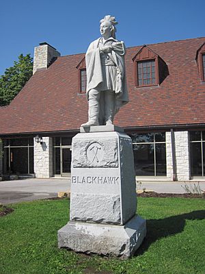 Black hawk statue