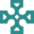 Celtic cross with no circle, teal