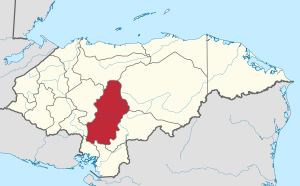 Location of Francisco Morazán in Honduras