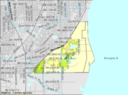 U.S. Census Bureau map showing CDP boundaries