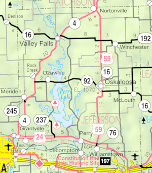 Map of Jefferson Co, Ks, USA