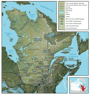 Map of Quebec