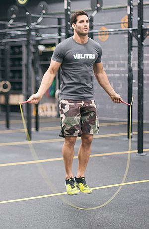 Skipping rope crossfit athlete