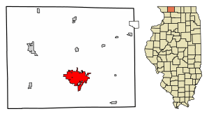 Location of Freeport in Stephenson County, Illinois.