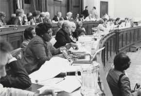 Barbara Jordan on House Judiciary Committee during Watergate impeachment hearings