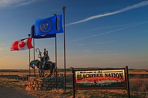 Northern boundary of the Blackfeet Tribe, Montana