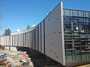 Bridge for Laboratory Sciences exterior west, March 2016