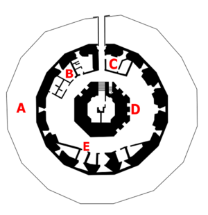 Calshot Castle plan labelled