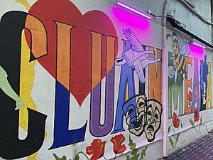 Clonmel mural with Irish name