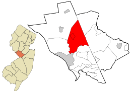 Location in Mercer County and the state of New Jersey.