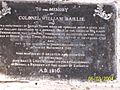 Plaque of the William Baillie Memorial, Seringapatam