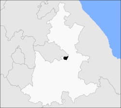 Location of the municipality in Puebla