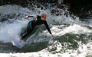 Eisbach die Welle Surfer