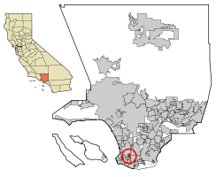 Location of Lomita in Los Angeles County, California