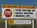 Magnet Hill sign, Orroroo