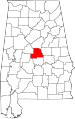 State map highlighting Chilton County