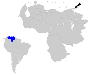 Myioborus pariae map.svg