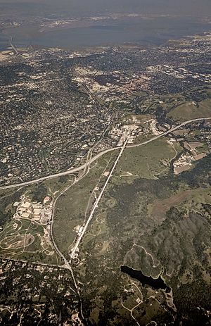 SLAC and Searsville Lake aerial