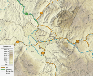 Sarajevo topographic map