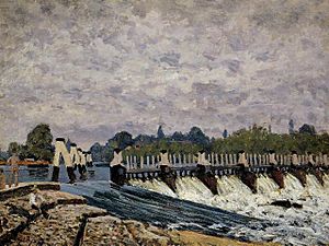 Sisley Molesey Weir-Morning