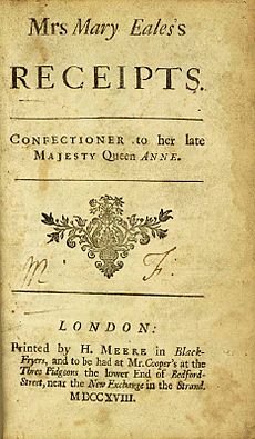 Title page of Mrs Mary Eales's Receipts (1718 edition)