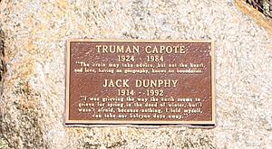 Truman Capote and Jack Dunphy Stone at Crooked Pond