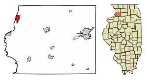 Location of Fulton in Whiteside County, Illinois.