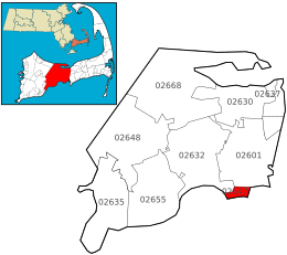 Barnstable MA zip codes (02647 Hyannis Port highlighted)