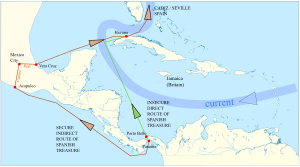 Map WestIndies SpanishTreasureRoutes 1726