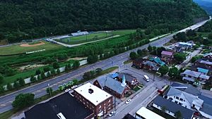 Overlooking Flood Wall and Highway 421