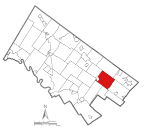 Location of Upper Dublin in Montgomery County, Pennsylvania