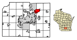 Location of Sun Prairie in Dane County, Wisconsin.