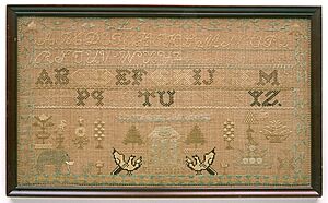 Esther Slate's White Dove Sewing Sampler, 1824