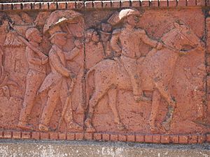 Frieze of Gallieni arriving in Antananarivo Madagascar