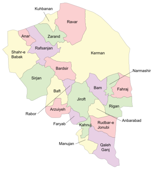 Counties of Kerman Province