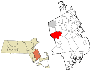 Location in Plymouth County in Massachusetts