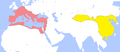 Color-coded map of Eurasia