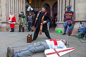 St Albans Mummers production of St George and the Dragon, Boxing Day 2015-6