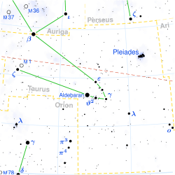 Taurus constellation map